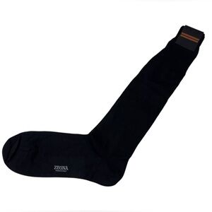 ZEGNA***Black Cashmere Knee Sock***Size 40-41***$160